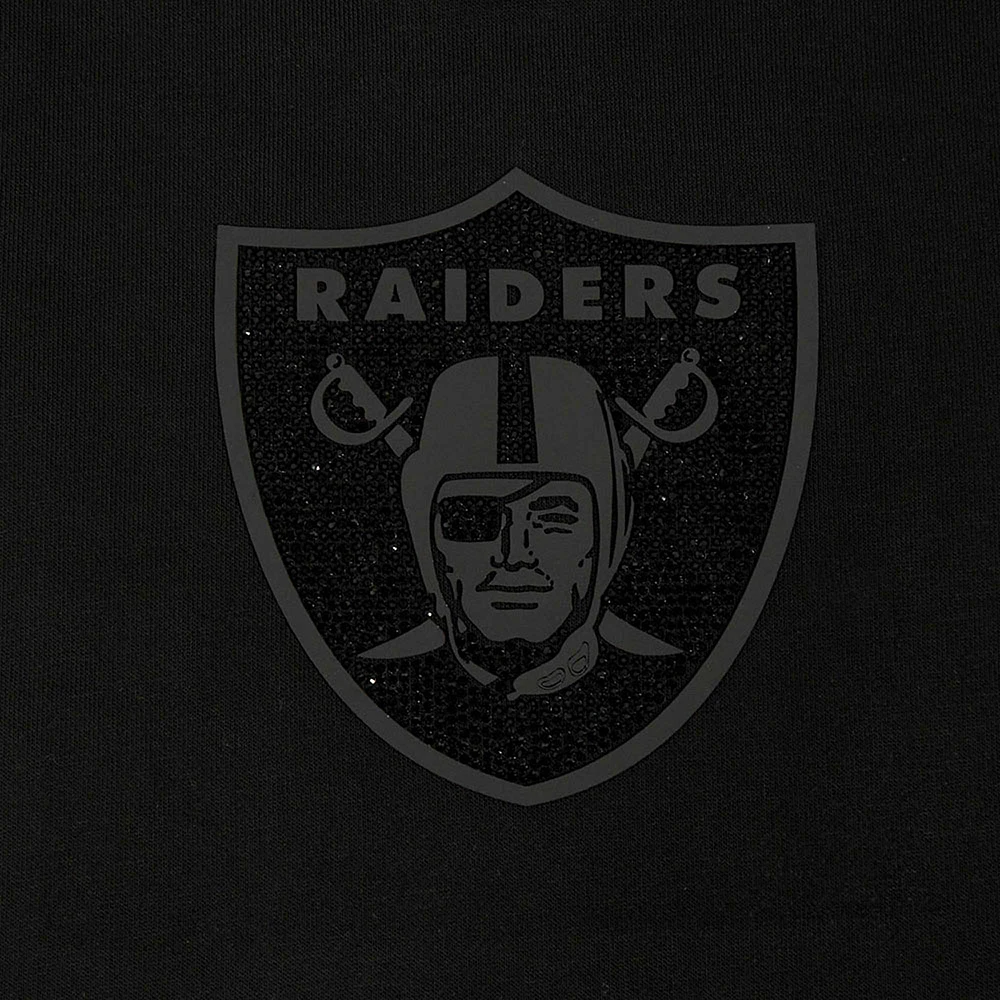 Women's Pro Standard Black Las Vegas Raiders Jeweled Cropped Pullover Hoodie