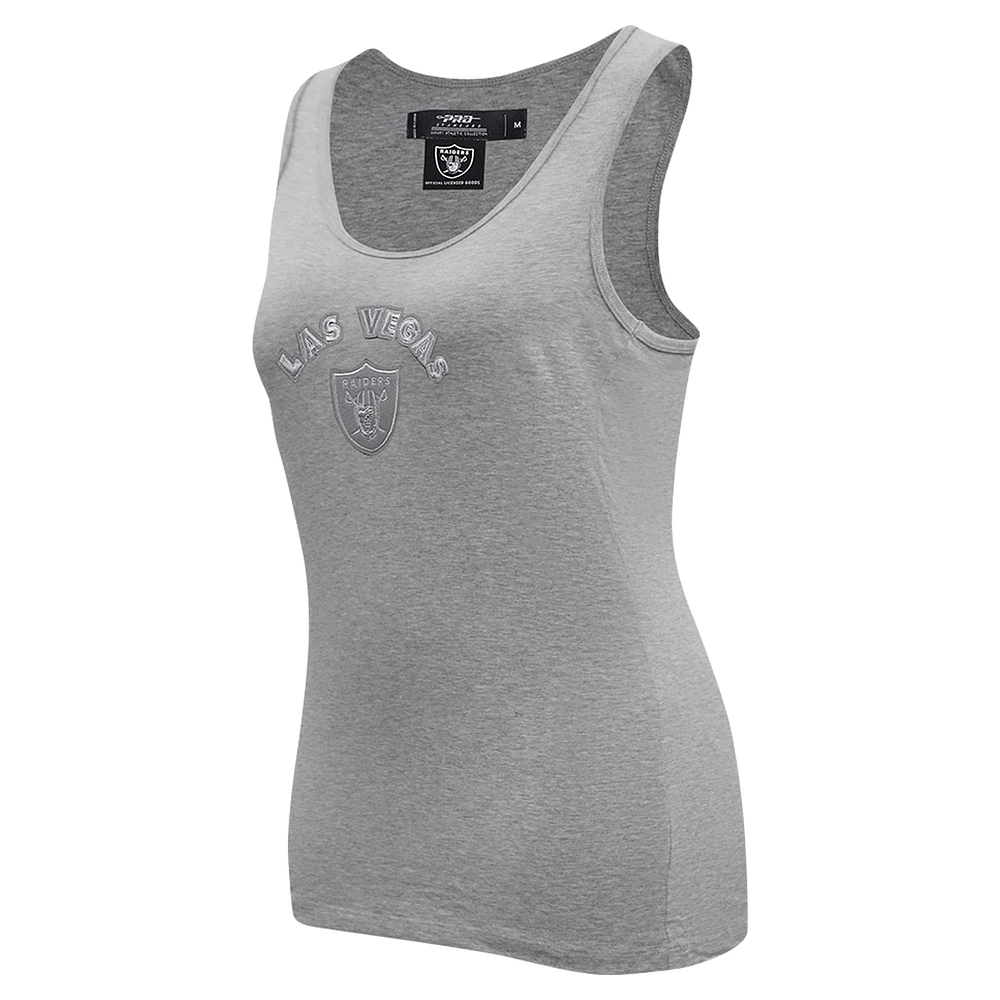 Women's Pro Standard Gray Las Vegas Raiders Triple Tonal Racerback Tank Top