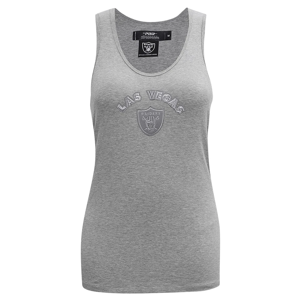 Women's Pro Standard Gray Las Vegas Raiders Triple Tonal Racerback Tank Top