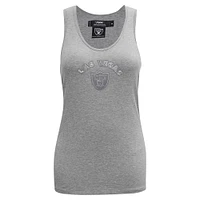 Women's Pro Standard Gray Las Vegas Raiders Triple Tonal Racerback Tank Top