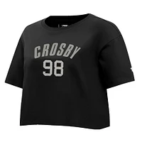 Women's Pro Standard Maxx Crosby Black Las Vegas Raiders Player Name & Number Cropped Boxy T-Shirt