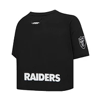 Women's Pro Standard Maxx Crosby Black Las Vegas Raiders Player Name & Number Cropped Boxy T-Shirt