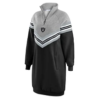 Women's WEAR by Erin Andrews  Black/Heather Gray Las Vegas Raiders Chevron Stripe Dress