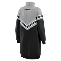 Women's WEAR by Erin Andrews  Black/Heather Gray Las Vegas Raiders Chevron Stripe Dress