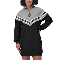 Women's WEAR by Erin Andrews  Black/Heather Gray Las Vegas Raiders Chevron Stripe Dress