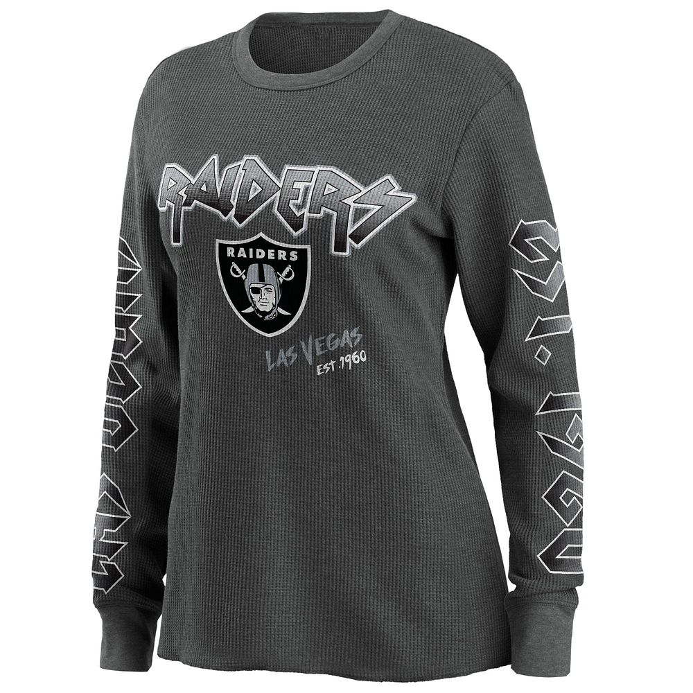 Women's WEAR by Erin Andrews Gray Las Vegas Raiders - Long Sleeve Thermal Top