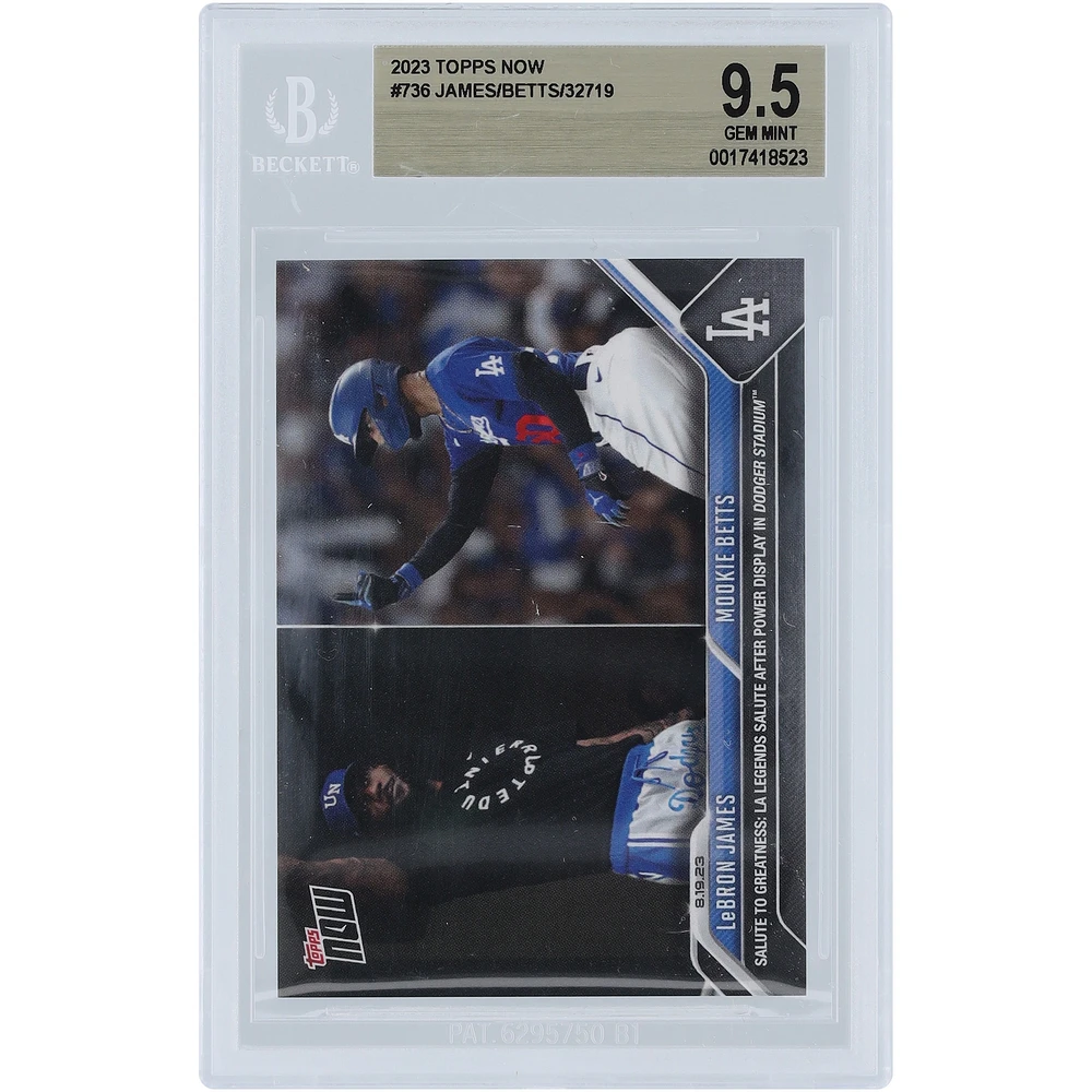LeBron James & Mookie Betts 2023 Topps Now Salute to Greatness #736 BGS Authenticated 9.5 Card