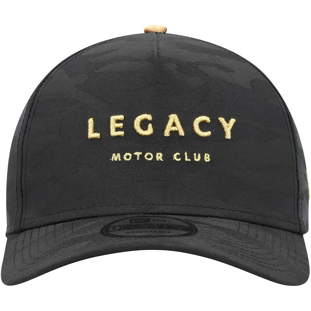 Men's New Era Black LEGACY Motor Club Tonal Black Camo 9FIFTY Trucker Adjustable Hat