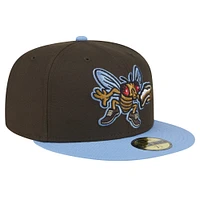 Men's New Era Brown Lehigh Valley IronPigs Theme Night Shoofly 59FIFTY Fitted Hat