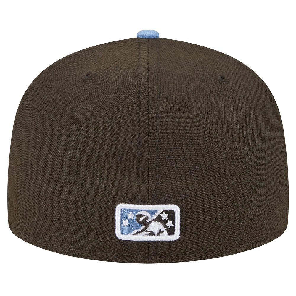 Men's New Era Brown Lehigh Valley IronPigs Theme Night Shoofly 59FIFTY Fitted Hat