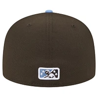Men's New Era Brown Lehigh Valley IronPigs Theme Night Shoofly 59FIFTY Fitted Hat