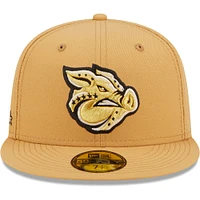 Men's New Era Natural Lehigh Valley IronPigs Authentic Collection 59FIFTY Fitted Hat
