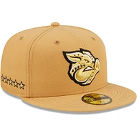 Men's New Era Natural Lehigh Valley IronPigs Authentic Collection 59FIFTY Fitted Hat