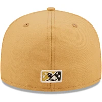 Men's New Era Natural Lehigh Valley IronPigs Authentic Collection 59FIFTY Fitted Hat
