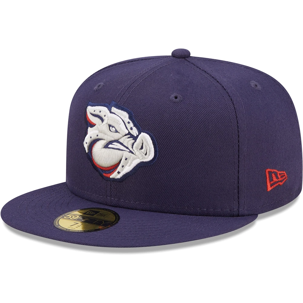Casquette ajustée 59FIFTY Lehigh Valley IronPigs Authentic Collection pour homme New Era bleu marine