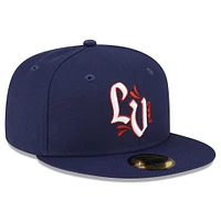 Men's New Era Navy Lehigh Valley IronPigs Authentic Collection 59FIFTY Fitted Hat
