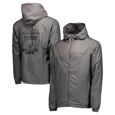 Veste coupe-vent zippée à capuche grise pour homme Liverpool Home Match
