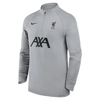 Men's Nike Gray Liverpool 2023/24 Strike Drill Raglan Quarter-Zip Top