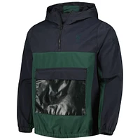 Men's Nike Green Liverpool Anorak Hoodie Quarter-Zip Jacket