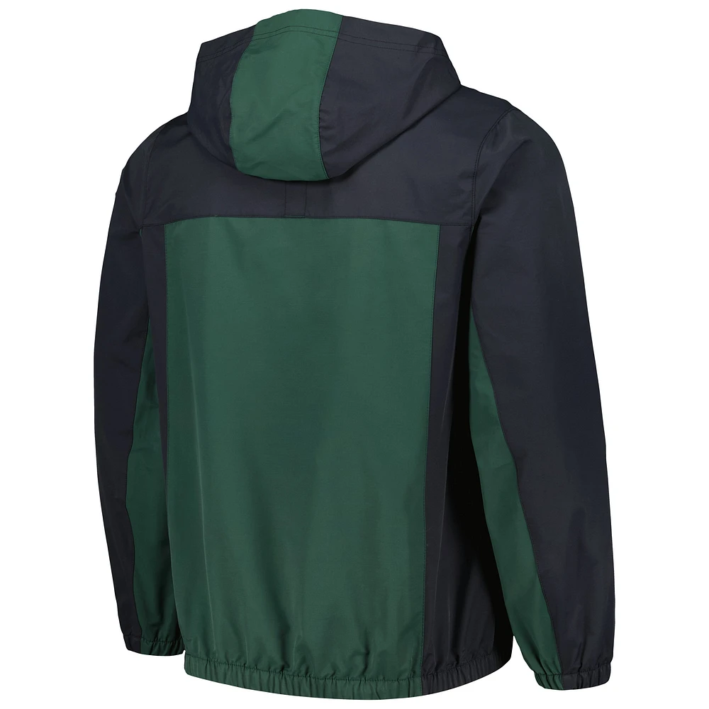 Men's Nike Green Liverpool Anorak Hoodie Quarter-Zip Jacket