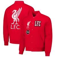Veste universitaire rouge à boutons-pression pour supporter de Liverpool homme