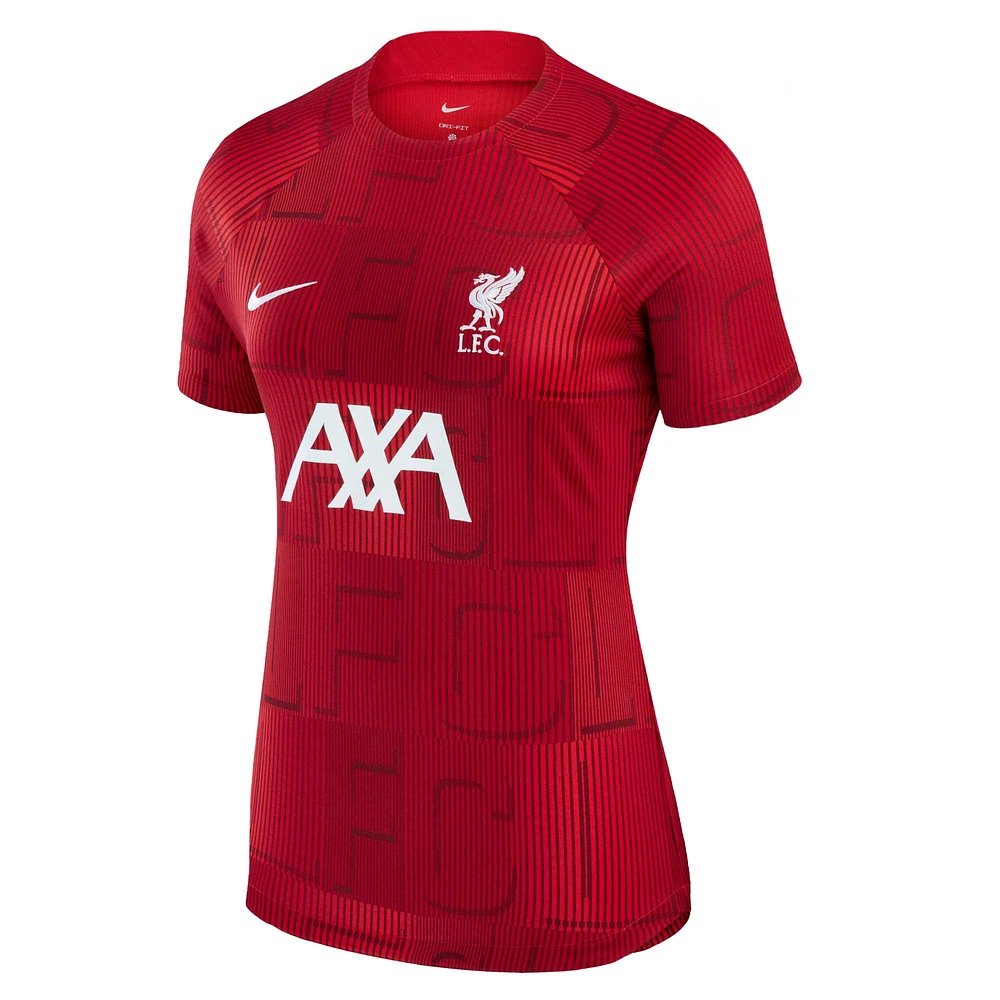 Haut d'avant-match Nike Liverpool 2023/24 pour femme rouge
