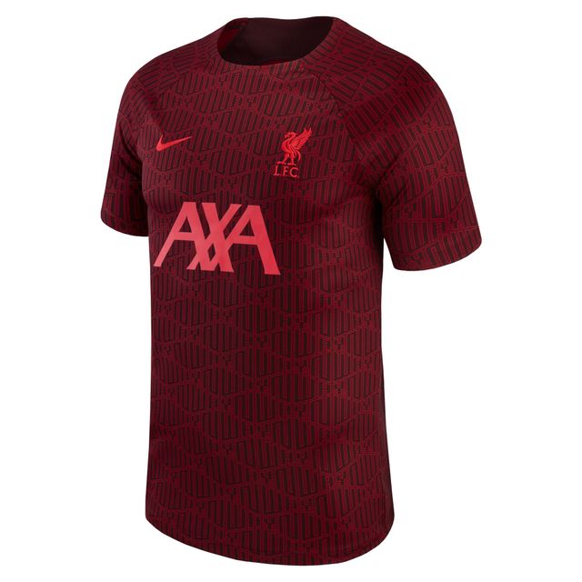 Haut Nike rouge Liverpool 2022 Pre-Match Raglan Performance pour enfant