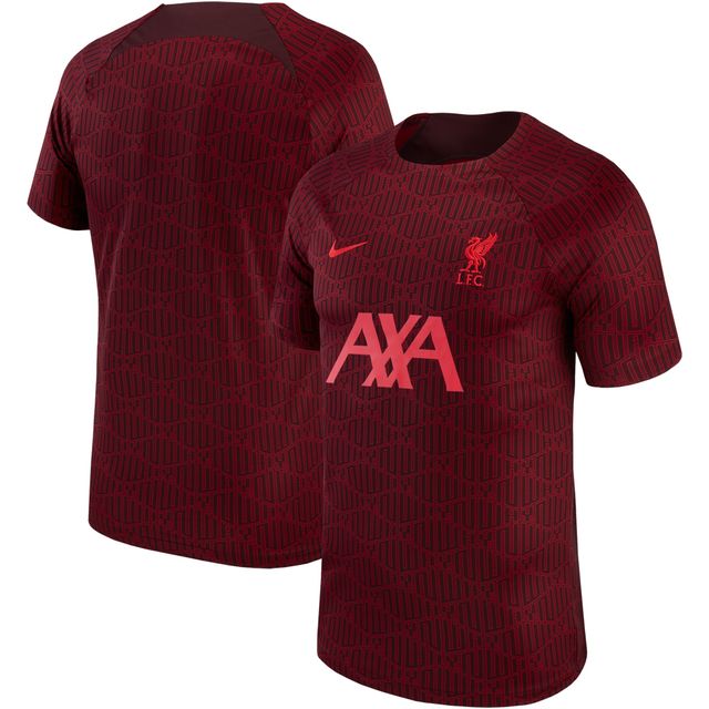 Haut Nike rouge Liverpool 2022 Pre-Match Raglan Performance pour enfant