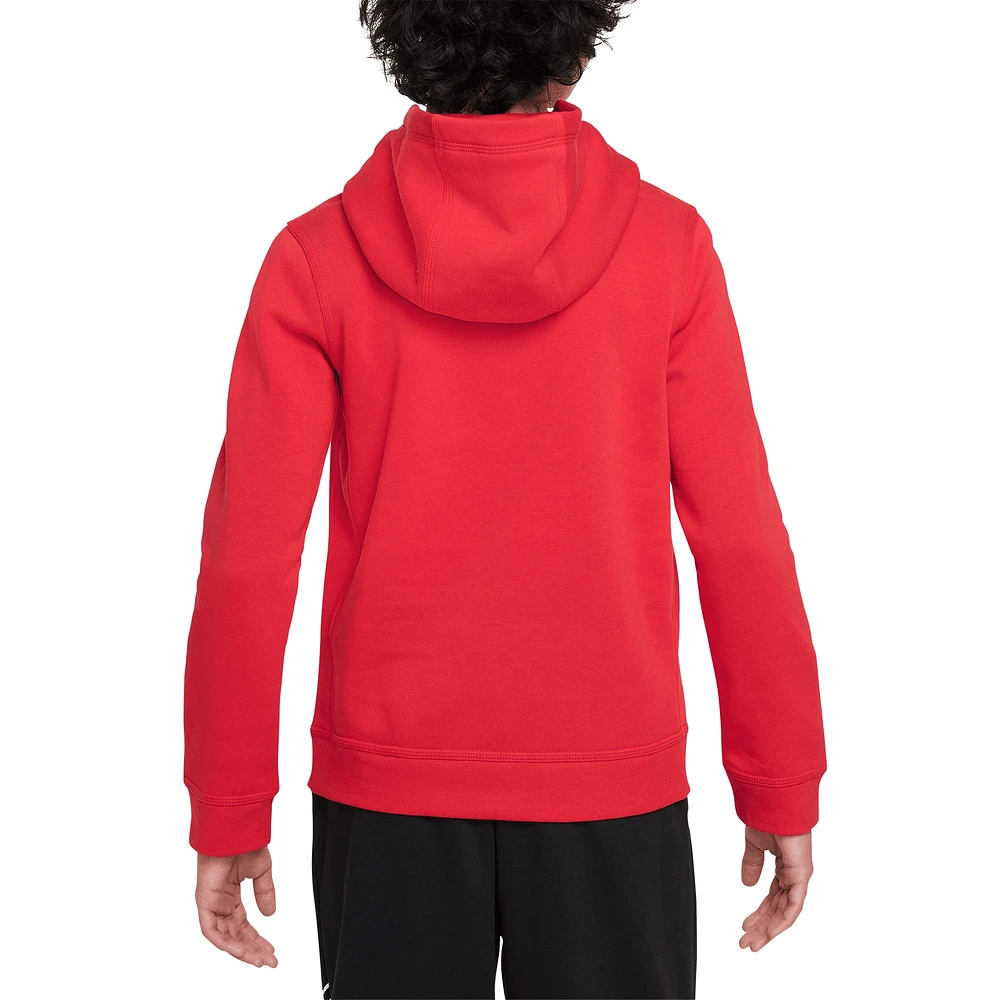 Youth Nike Red Liverpool Club Pullover Hoodie