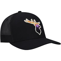 Men's Local Crowns Black Deer Animal Collection Forest Views Trucker Snapback Hat