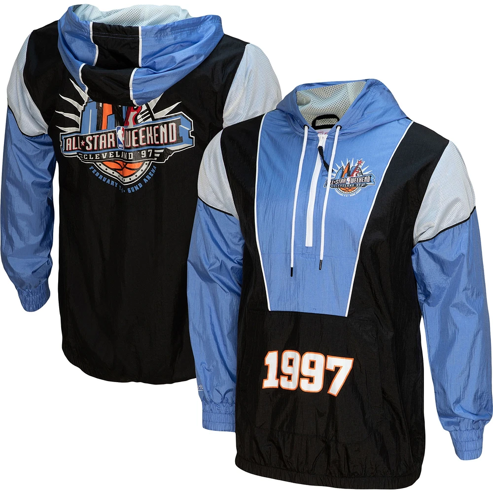 Men's Mitchell & Ness Black 1997 NBA All-Star Game Hardwood Classics Highlight Reel - Half-Zip Windbreaker Jacket