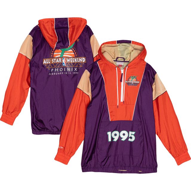Mitchell & Ness Purple 1995 NBA All-Star Game Hardwood Classics Highlight Reel - Coupe-vent à demi-zip pour homme