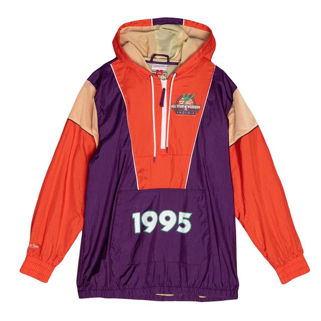 Mitchell & Ness Purple 1995 NBA All-Star Game Hardwood Classics Highlight Reel - Coupe-vent à demi-zip pour homme