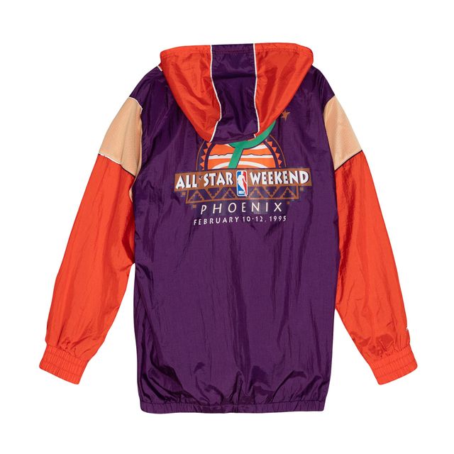 Mitchell & Ness Purple 1995 NBA All-Star Game Hardwood Classics Highlight Reel - Coupe-vent à demi-zip pour homme