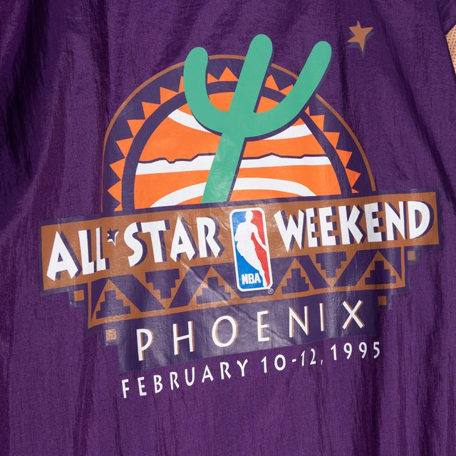 Mitchell & Ness Purple 1995 NBA All-Star Game Hardwood Classics Highlight Reel - Coupe-vent à demi-zip pour homme