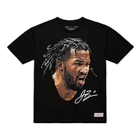 Unisex Mitchell & Ness Jalen Brunson Black NBA Real Big Face Player T-Shirt