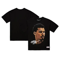 Unisex Mitchell & Ness Victor Wembanyama Black NBA Real Big Face Player T-Shirt