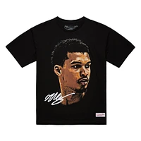 Unisex Mitchell & Ness Victor Wembanyama Black NBA Real Big Face Player T-Shirt