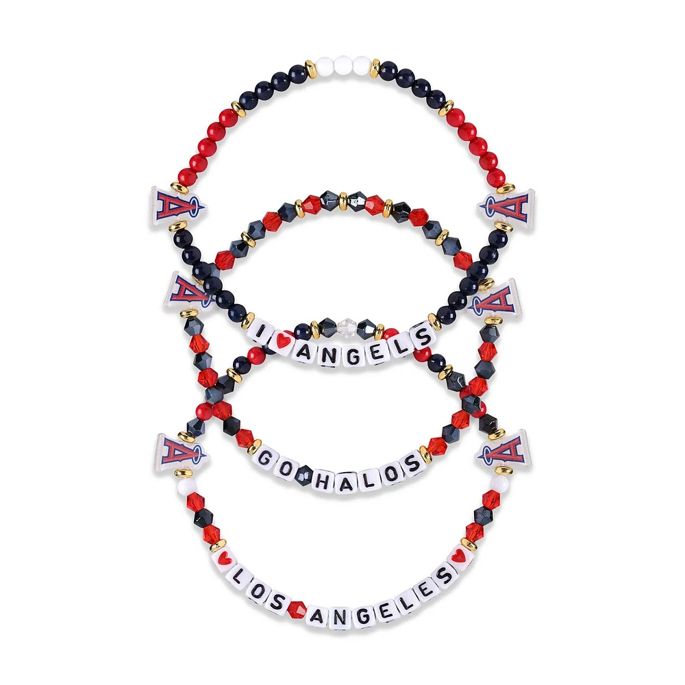 FOCO Los Angeles Angels 3-Pack Friendship Bracelet Set
