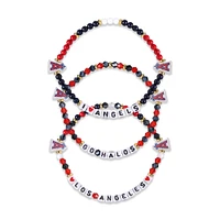 FOCO Los Angeles Angels 3-Pack Friendship Bracelet Set