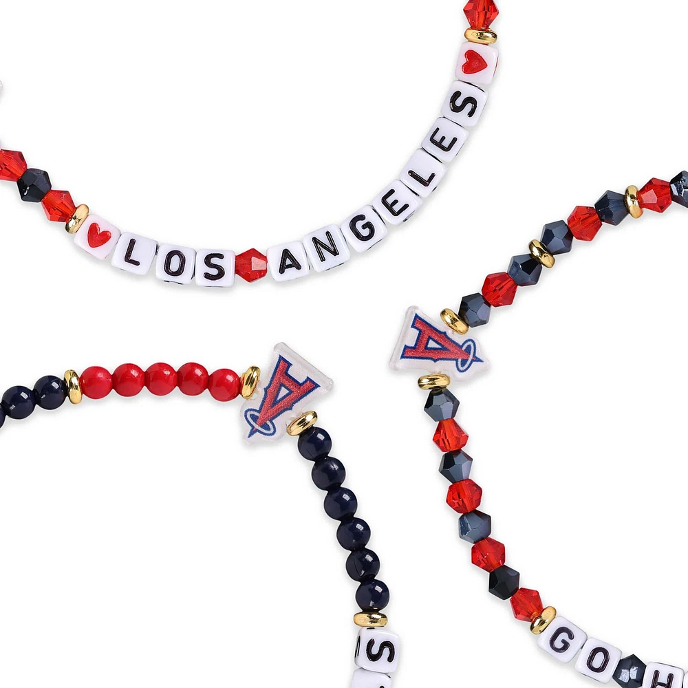 FOCO Los Angeles Angels 3-Pack Friendship Bracelet Set
