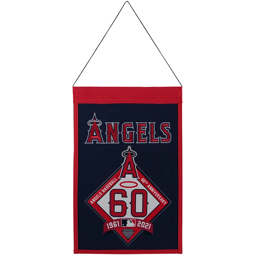 Bannière des champions du 60e anniversaire des Los Angeles Angels 18'' x 12''