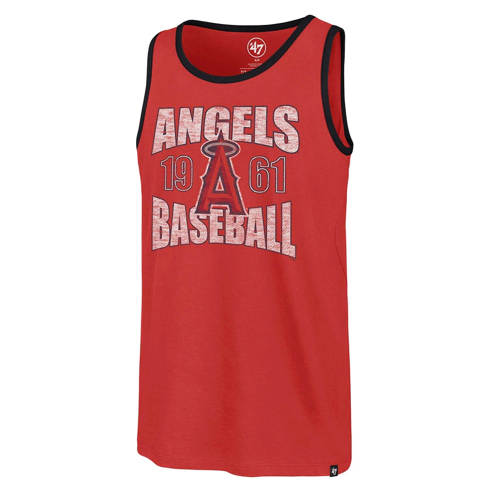 Men's '47 Red Los Angeles Angels Upload Franklin Tank Top