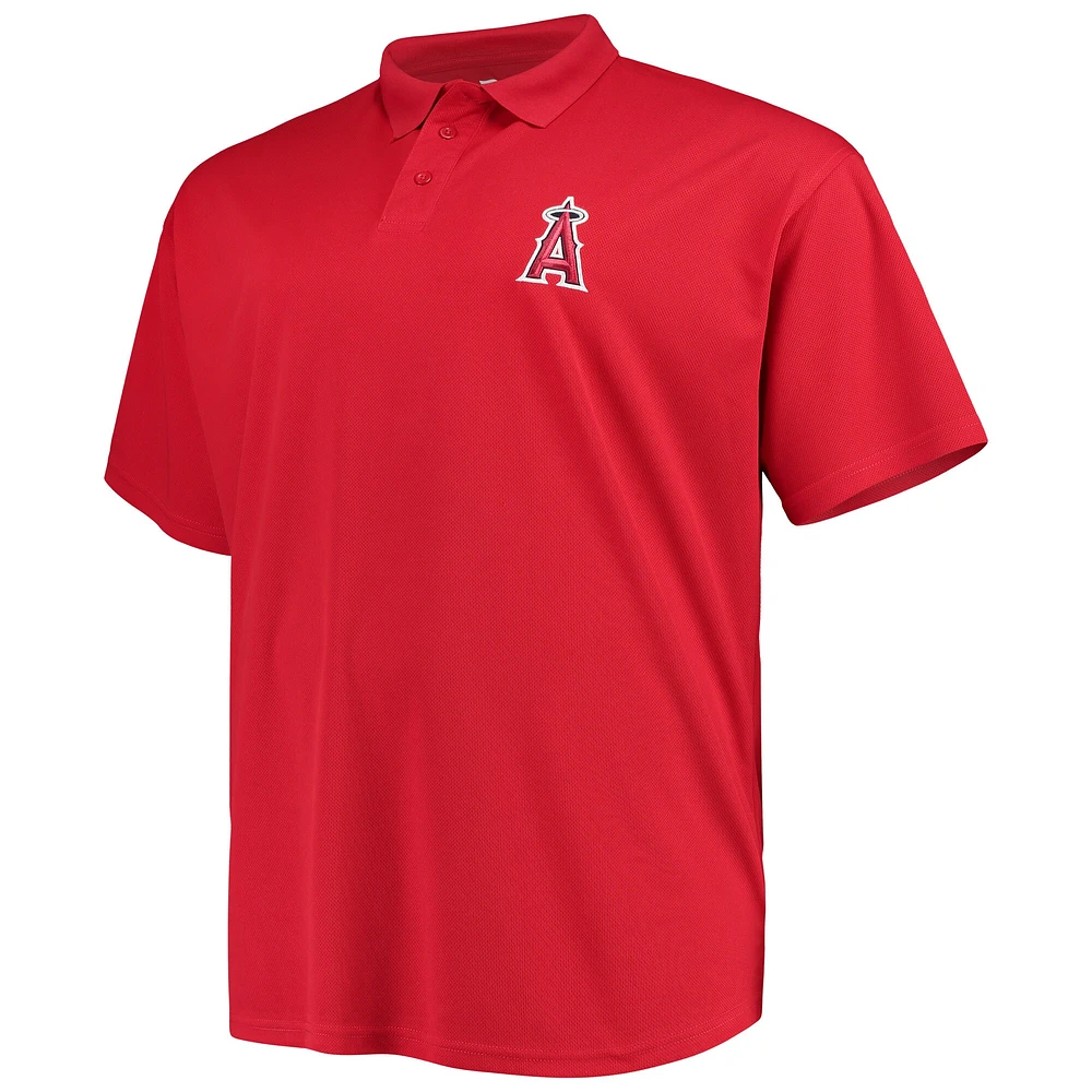 Polo rouge fanatiques pour hommes des Angels de Los Angeles Big & Tall Solid Birdseye