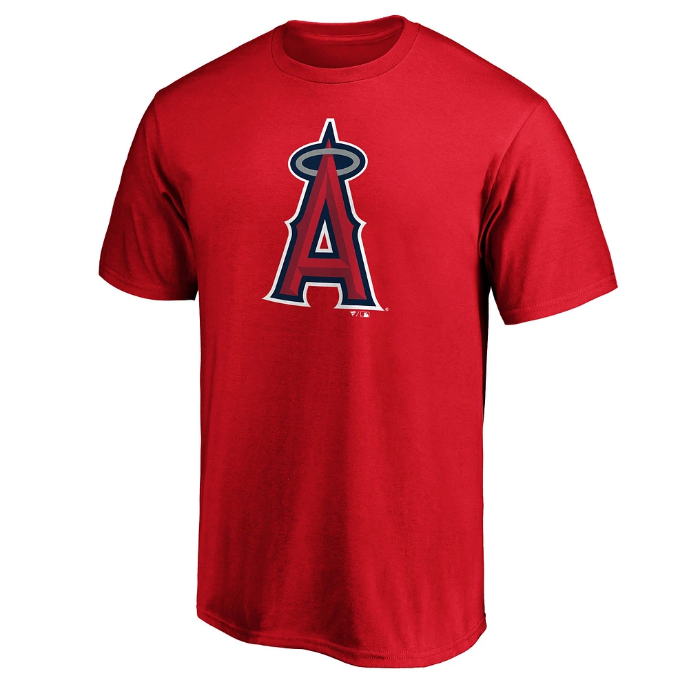 T-shirt rouge avec logo officiel des Angels de Los Angeles Fanatics pour hommes