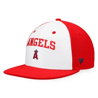 Men's Fanatics White/Red Los Angeles Angels Iconic Color Blocked Fitted Hat