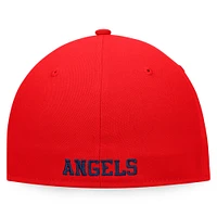 Men's Fanatics White/Red Los Angeles Angels Iconic Color Blocked Fitted Hat