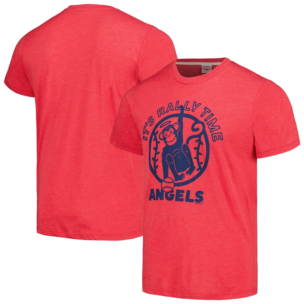 T-shirt triple mélange Hommage pour hommes Red Los Angeles Angels Doodle Collection It's Rally Time