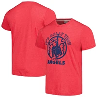 T-shirt triple mélange Hommage pour hommes Red Los Angeles Angels Doodle Collection It's Rally Time