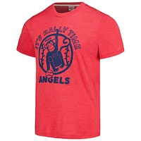 T-shirt triple mélange Hommage pour hommes Red Los Angeles Angels Doodle Collection It's Rally Time